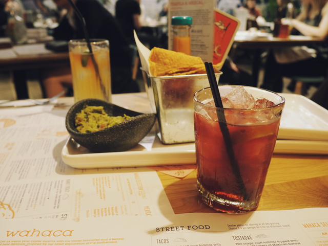 wahaca cocktails and guacamole