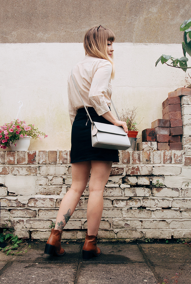 Rainy summer's day outfit. Uniqlo, ASOS, Radley & Kurt Geiger.